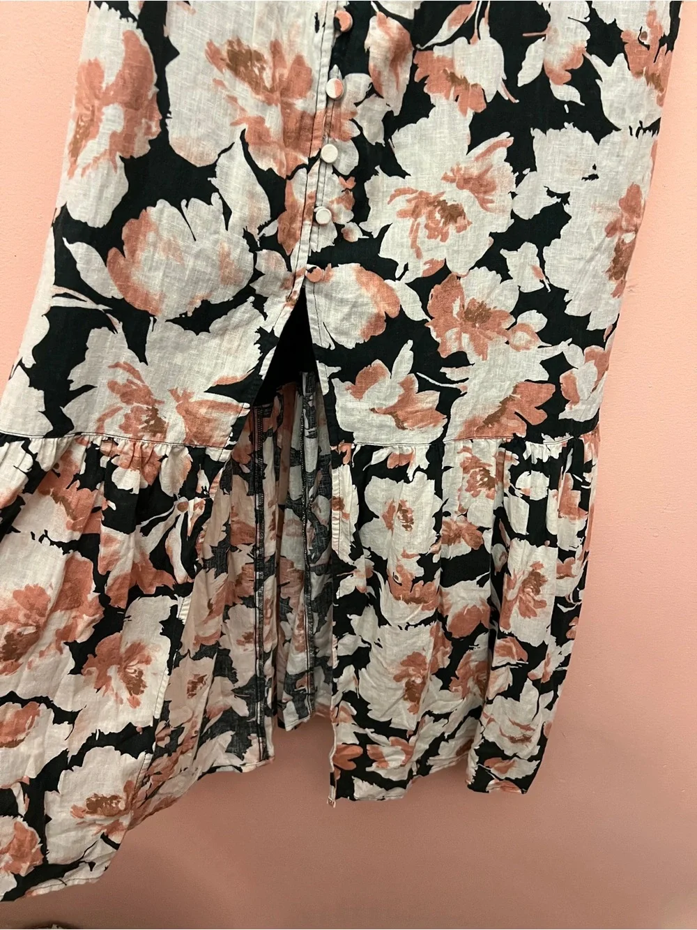 NWT Abercrombie & Fitch Green Floral Button Front Maxi Dress Medium